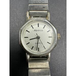 Advance Ladies Quartz Watch Stainless Steel 83-2035 Hong Kong Stretch Band